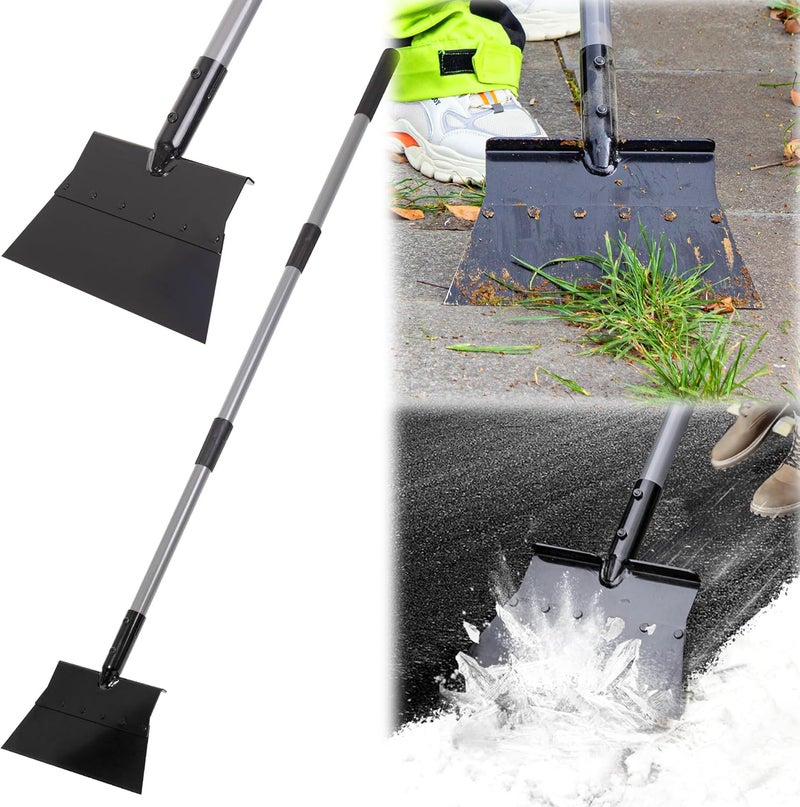 Suchtale Garden Flat Shovel Scraper, Heavy Duty Multifunctional Outdoor Cleaning Shovel with 54 Adjustable Long Handle, Ideal for Weed Removal, Lawn Edging, Trenching and Snow & Ice Scraping - Image 1
